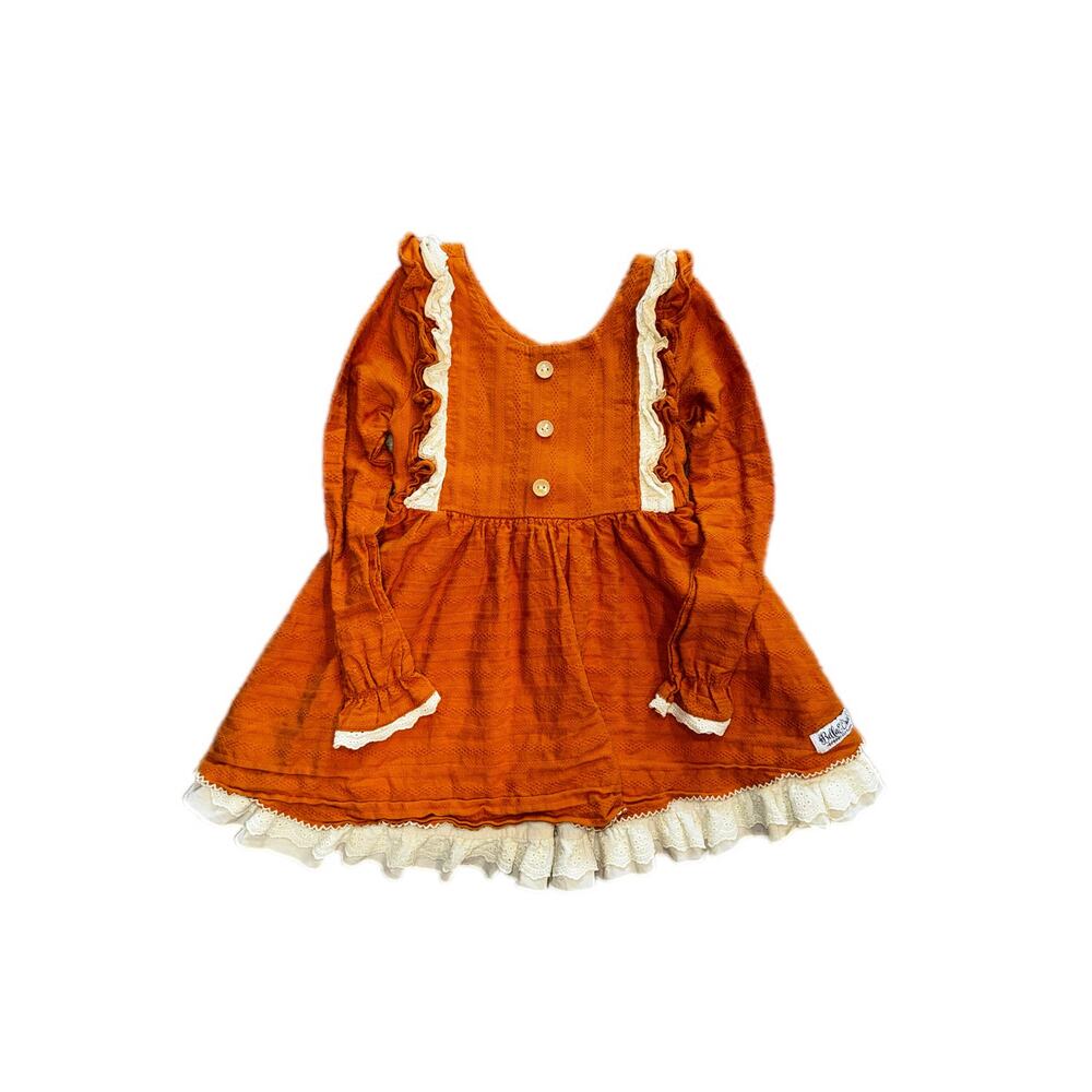 Bella & Omi Clothing - burnt orange color girls dress size 7/8